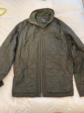 Vintage Polo Ralph Lauren Quilted Bomber Jacket Olive Green Mens XL Corduroy tri